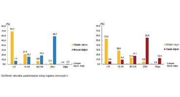 Hizmet ihracatının yüzde 58,7'sini, hizmet ithalatının yüzde 55,4'ünü büyük ölçekli girişimler yaptı
